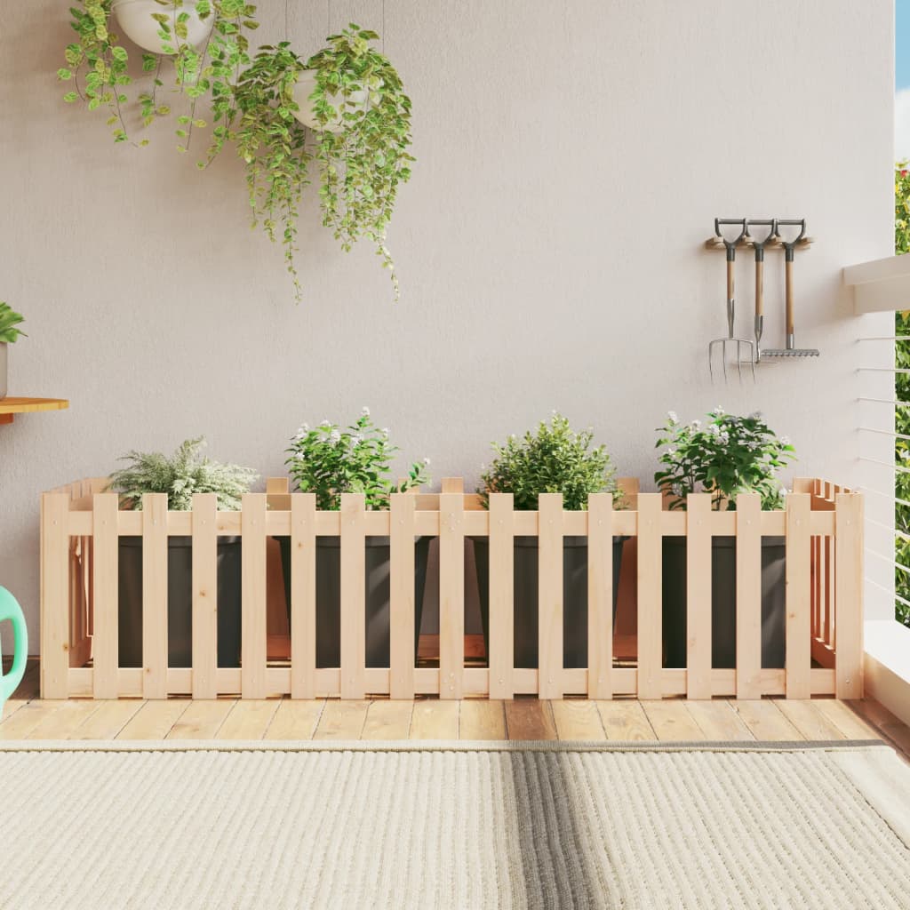 Vidaxx planter hævet med hegndesign 200x50x50 cm fyrretræ