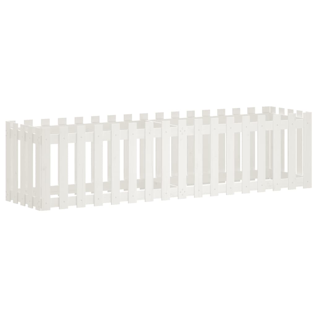 Vidaxx planter hævet hegndesign 200x50x50 cm fyrretræ hvid