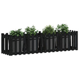 Vidaxx planter hævet hegndesign 200x50x50 cm fyrretræ sort