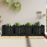 Vidaxx planter hævet hegndesign 200x50x50 cm fyrretræ sort
