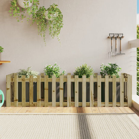 Vidaxxl planter hævet hegndesign 200x50x50 cm imprægneret træ