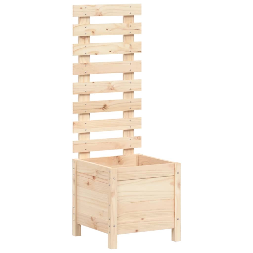 Vidaxl Planter med Rack 39x39.5x114 cm Solid fyrretræ