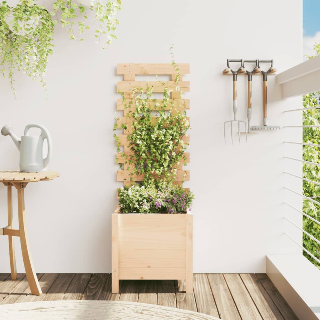 Vidaxl Planter med Rack 39x39.5x114 cm Solid fyrretræ