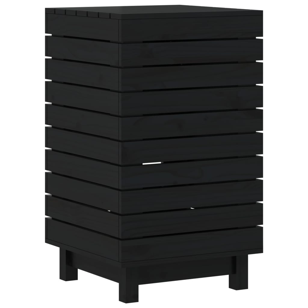 Vidaxl vaskeri kurv 44x44x76 cm Solid fyrretræ sort
