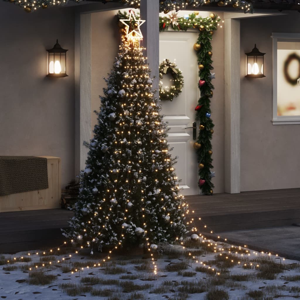 VidaXL juletræsbelysning 320 varmhvide LED'er 375 cm
