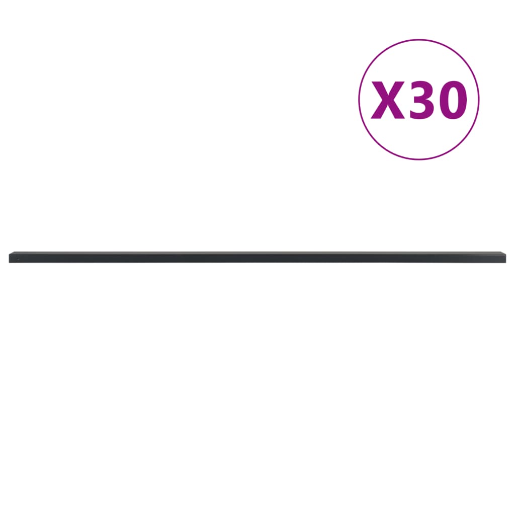 Vidaxl hegn poster 30 stk 220 cm stålgrå