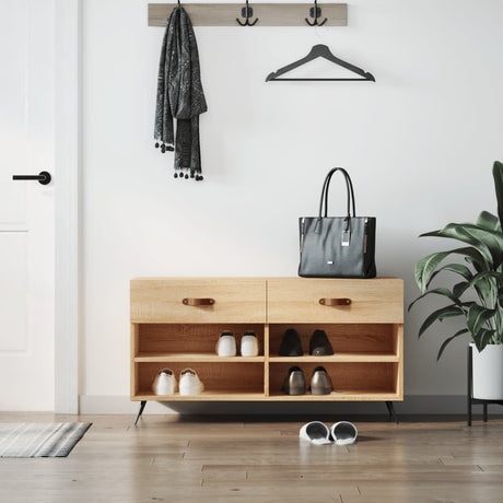 Vidaxl sko sofa 102x35x55 cm Forarbejdet træ sonoma eg farvet