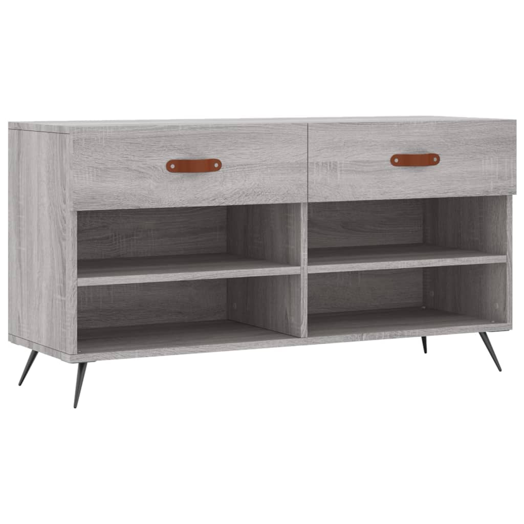 Vidaxl Shoe Sofa 102x35x55 cm Forarbejdet trægrå sonoma eg Farve