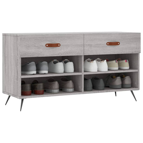 Vidaxl Shoe Sofa 102x35x55 cm Forarbejdet trægrå sonoma eg Farve