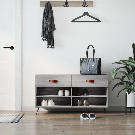 Vidaxl Shoe Sofa 102x35x55 cm Forarbejdet trægrå sonoma eg Farve