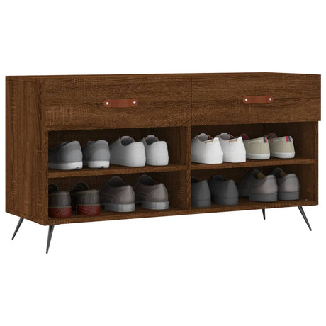 Vidaxl Shoe Bench 102x35x55 cm Engineered Wood Sonoma Oak-farvet