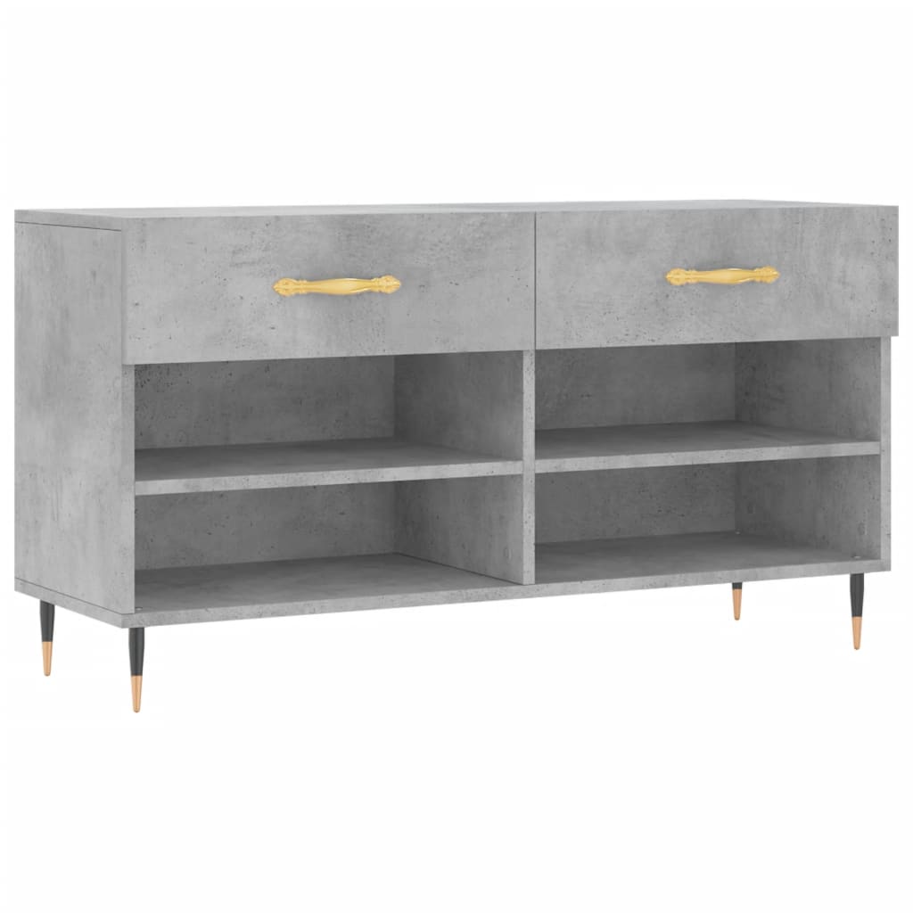 Vidaxx sko bænk 102x35x55 cm konstrueret træ betongrå
