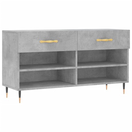 Vidaxx sko bænk 102x35x55 cm konstrueret træ betongrå
