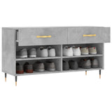 Vidaxx sko bænk 102x35x55 cm konstrueret træ betongrå