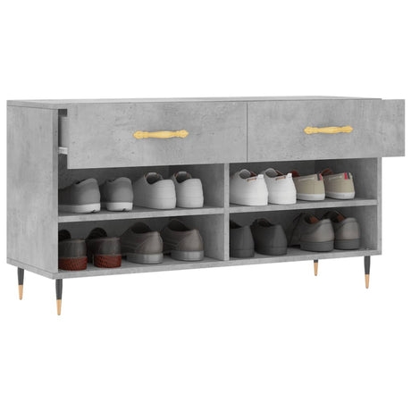Vidaxx sko bænk 102x35x55 cm konstrueret træ betongrå