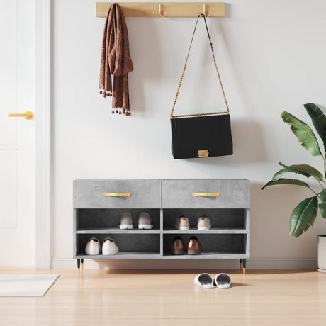 Vidaxx sko bænk 102x35x55 cm konstrueret træ betongrå