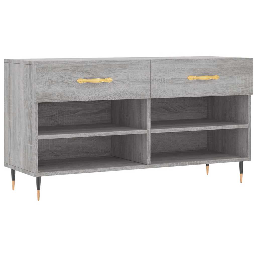 Vidaxl Shoe Sofa 102x35x55 cm Forarbejdet trægrå sonoma eg Farve