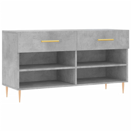 Vidaxx sko bænk 102x35x55 cm konstrueret træ betongrå