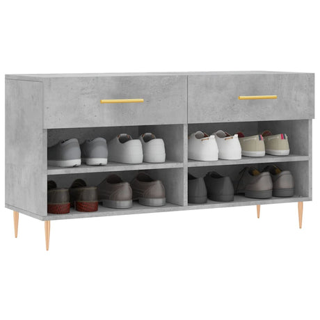 Vidaxx sko bænk 102x35x55 cm konstrueret træ betongrå