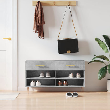 Vidaxx sko bænk 102x35x55 cm konstrueret træ betongrå