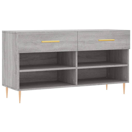 Vidaxx sko bænk 102x35x55 cm konstrueret træ grå sonoma eg farve