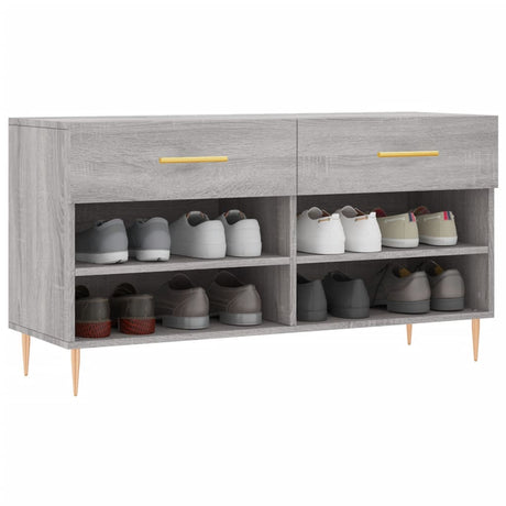 Vidaxx sko bænk 102x35x55 cm konstrueret træ grå sonoma eg farve