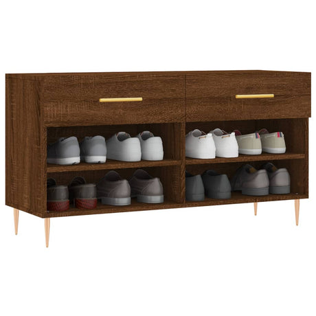 Vidaxl Shoe Bench 102x35x55 cm Engineered Wood Sonoma Oak-farvet