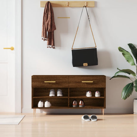 Vidaxl Shoe Bench 102x35x55 cm Engineered Wood Sonoma Oak-farvet