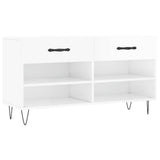 Vidaxx sko bænk 102x35x55 cm færdig træ højglans hvid