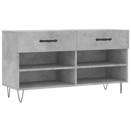 Vidaxx sko bænk 102x35x55 cm konstrueret træ betongrå