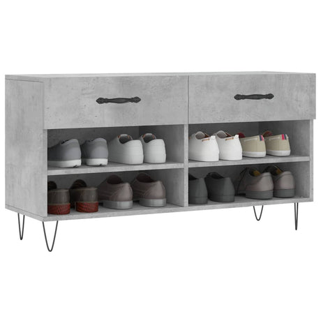 Vidaxx sko bænk 102x35x55 cm konstrueret træ betongrå