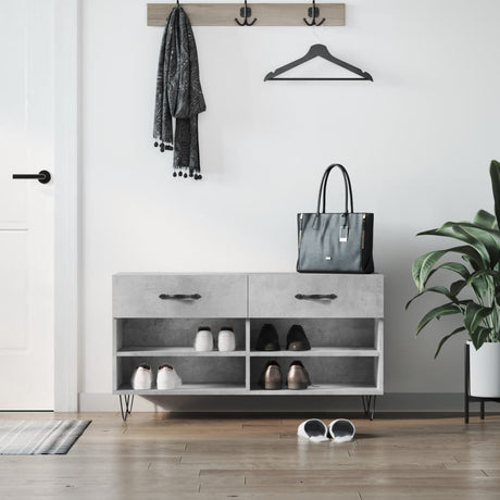 Vidaxx sko bænk 102x35x55 cm konstrueret træ betongrå