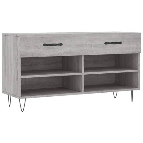 Vidaxl Shoe Sofa 102x35x55 cm Forarbejdet trægrå sonoma eg Farve