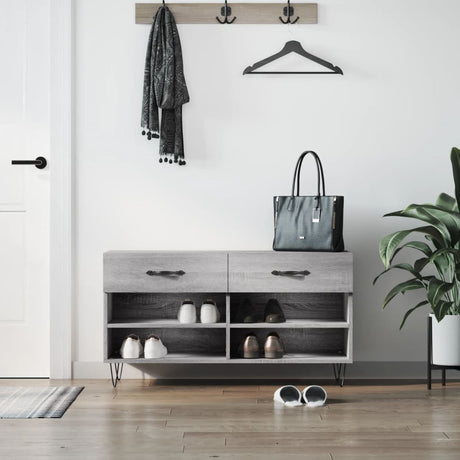 Vidaxl Shoe Sofa 102x35x55 cm Forarbejdet trægrå sonoma eg Farve
