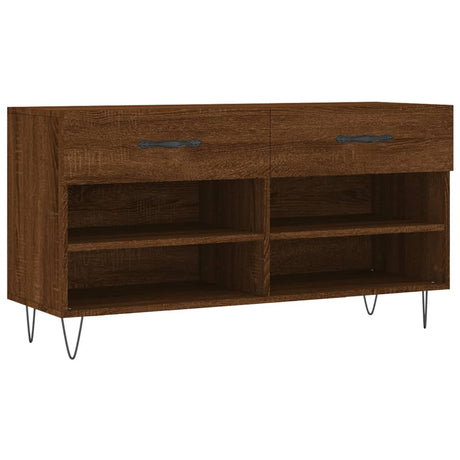 Vidaxl Shoe Bench 102x35x55 cm Engineered Wood Sonoma Oak-farvet