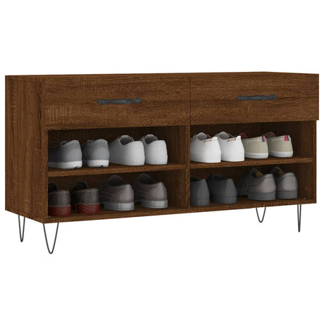 Vidaxl Shoe Bench 102x35x55 cm Engineered Wood Sonoma Oak-farvet