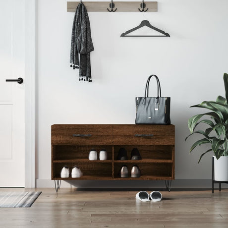 Vidaxl Shoe Bench 102x35x55 cm Engineered Wood Sonoma Oak-farvet