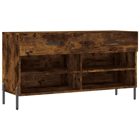 Vidaxl sko sofa 102x35x55 cm forarbejdet træ røget eg farvet