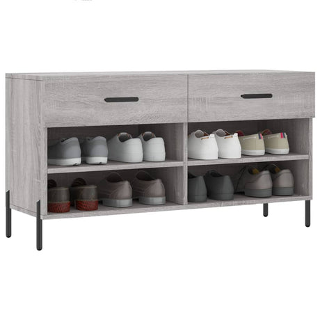 Vidaxl Shoe Sofa 102x35x55 cm Forarbejdet trægrå sonoma eg Farve