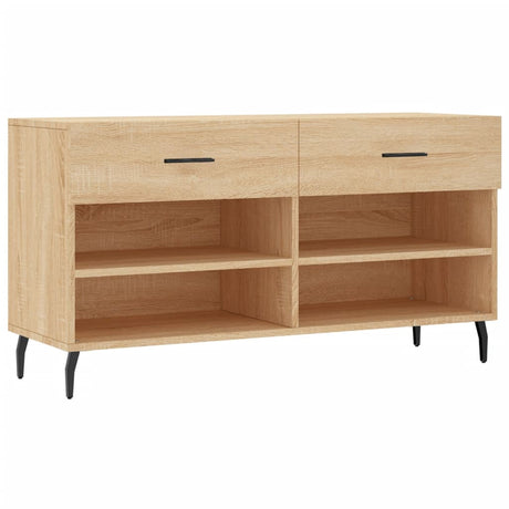 Vidaxl Shoe Bench 102x35x55 cm Engineered Wood Sonoma Oak-farvet