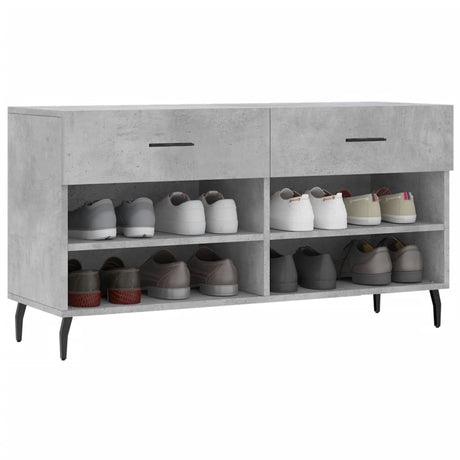 Vidaxx sko bænk 102x35x55 cm konstrueret træ betongrå