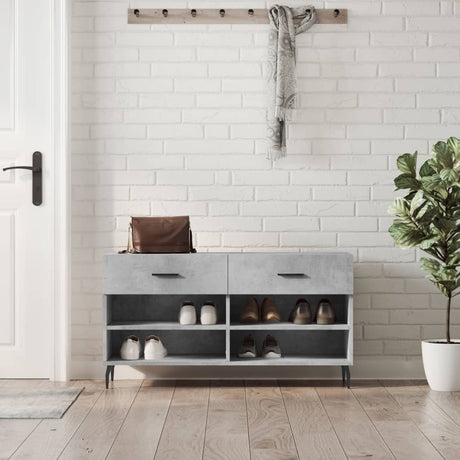 Vidaxx sko bænk 102x35x55 cm konstrueret træ betongrå