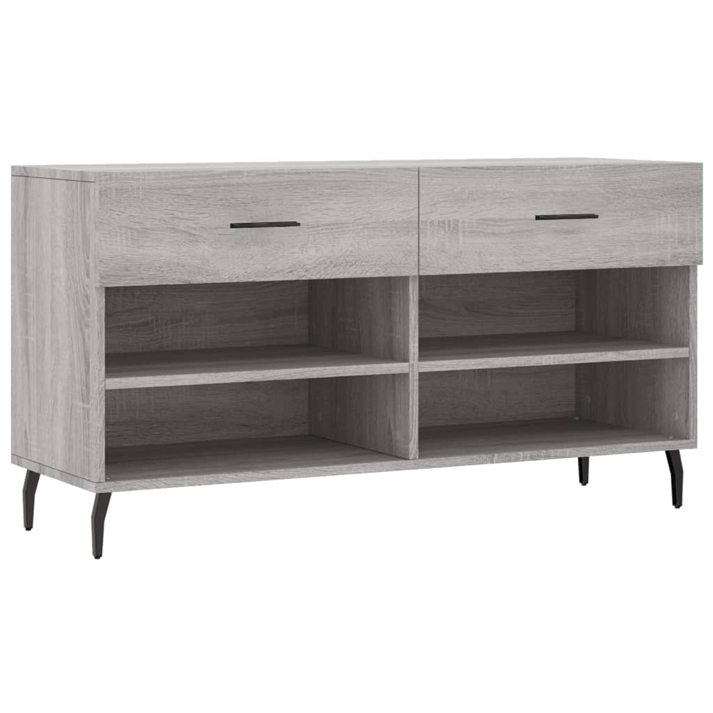 Vidaxx sko bænk 102x35x55 cm konstrueret træ grå sonoma eg farve