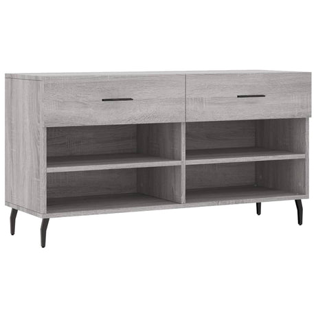 Vidaxx sko bænk 102x35x55 cm konstrueret træ grå sonoma eg farve
