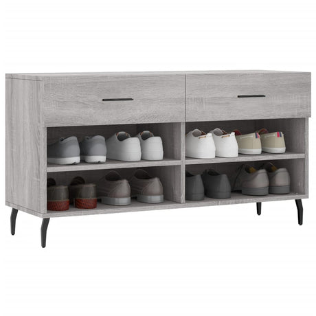 Vidaxx sko bænk 102x35x55 cm konstrueret træ grå sonoma eg farve