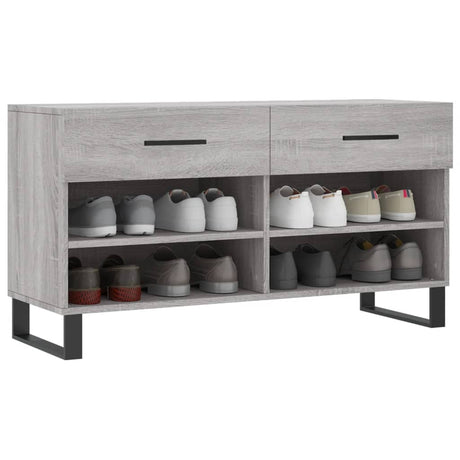 Vidaxl Shoe Sofa 102x35x55 cm Forarbejdet trægrå sonoma eg Farve