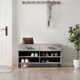 Vidaxl Shoe Sofa 102x35x55 cm Forarbejdet trægrå sonoma eg Farve