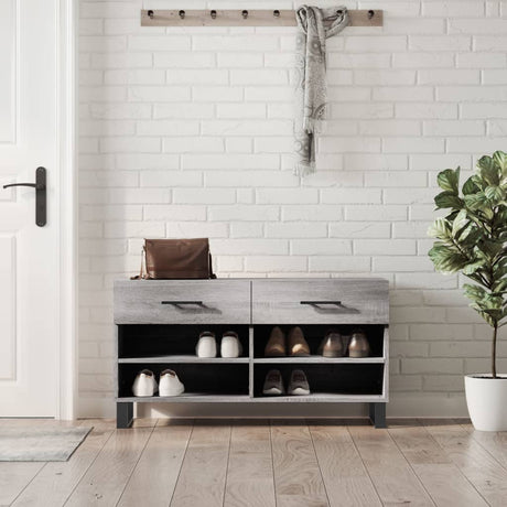 Vidaxl Shoe Sofa 102x35x55 cm Forarbejdet trægrå sonoma eg Farve