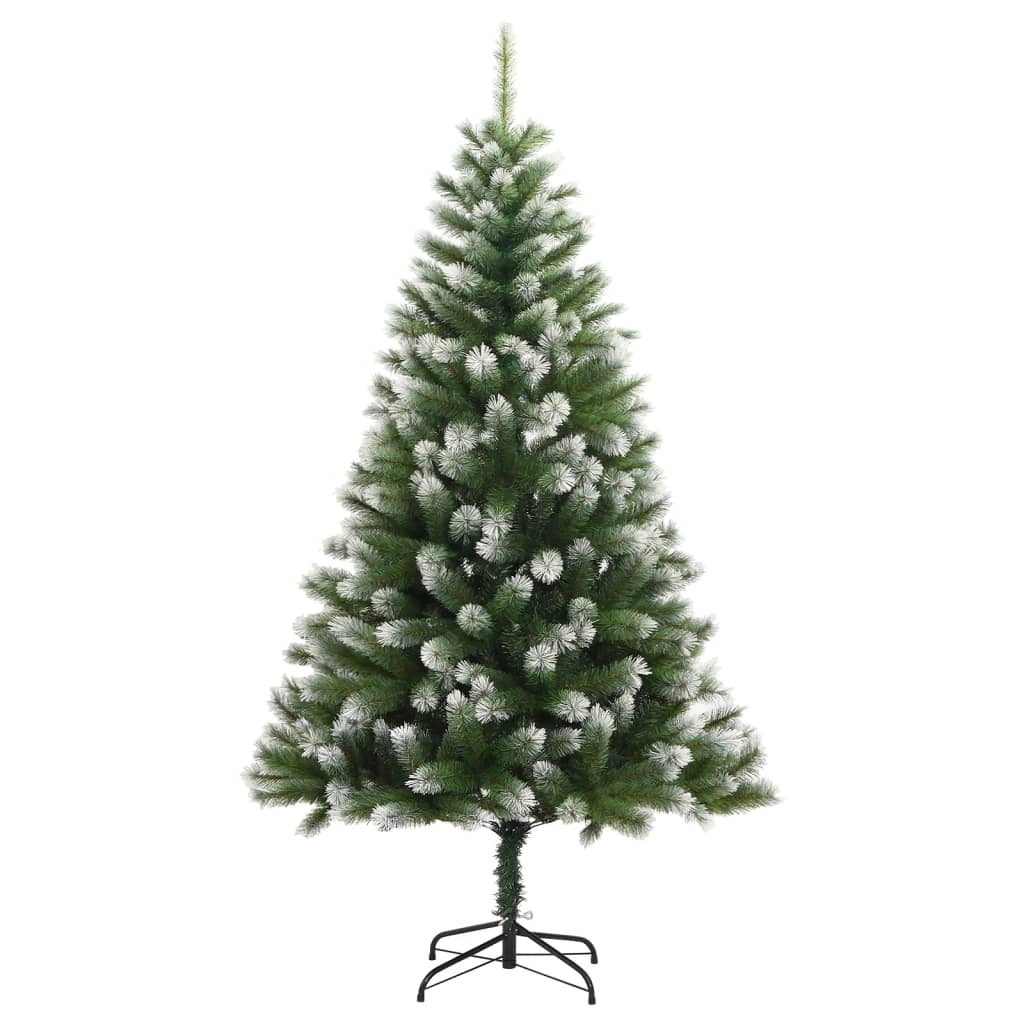 Vidaxl kunstigt juletræ med hængsler og sne 210 cm