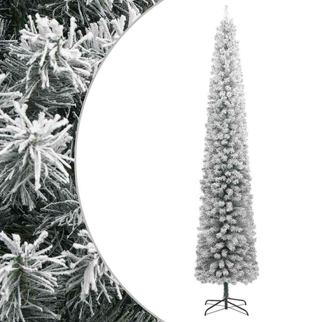 Vidaxl Kunstkerstboom smal med standard og sne 300 cm PVC